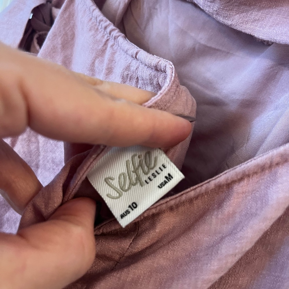 Selfie Leslie Angela Dress Pink wrap tie front - Picture 10 of 11